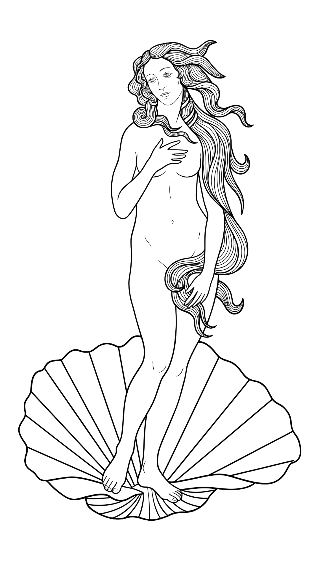 Ilustração da Vênus, O Nascimento de Vênus